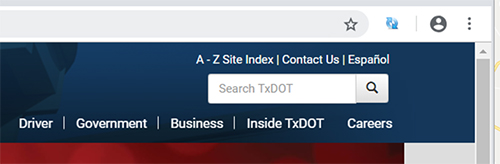 screenshot of careers link on txdot.gov