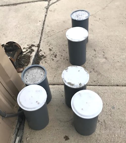 concrete test samples in molds