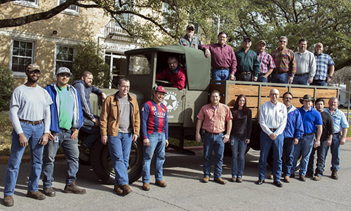 Waco crew in front of the refurbished Liberty truck