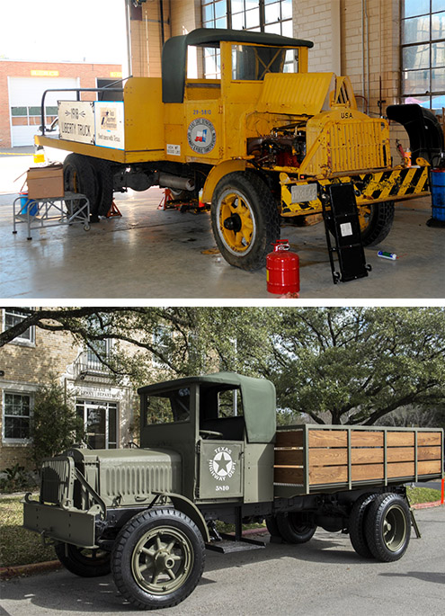 1918 Liberty Truck befor and after restoration