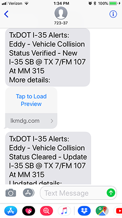 I-35 text alert